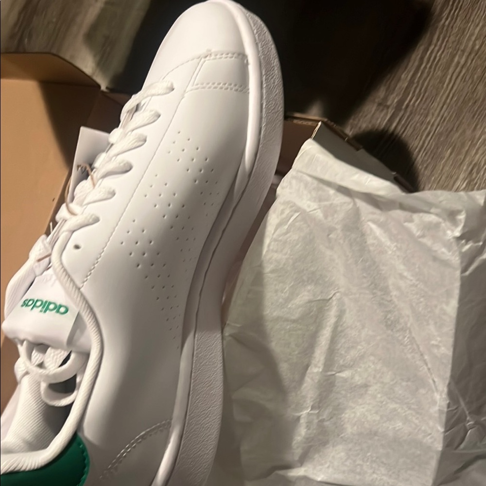 Adidas White and Green Sneakers